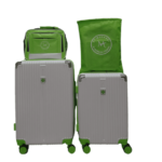 Produksi pabrik bintang koper fiber paket perlengkapan umroh berkualitas warna abu dan hijau muda ukuran18 dan 24 inc