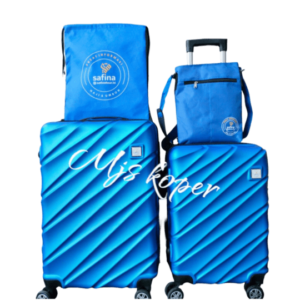 Produksi pabrik bintang koper fiber paket perlengkapan umroh berkualitas. koper fiber, koper kain, sarung koper, tas seminar, tas jinjing, tas selempang, tas paspor, syal, bantal leher, lanyard, kain ihrom. Kami memberikan jaminan mutu dan garansi penggantian baru jika terjadi cacat produksi dan kerusakan. Ukuran koper tersedia, 18 inc, 20 inc, 22 inc, 24 inc.