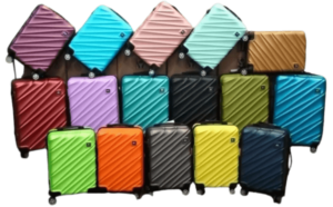 Produksi pabrik bintang koper fiber perlengkapan umroh berkualitas tipe 029. Terdapat 24 pilihan warna, mulai dari kuning, biru, hijau, orange, ungu, hitam, merah, gold, silver, magenta, cokelat, pink, hingga putih dengan kualitas roda dan tongkat gagang yang baik.